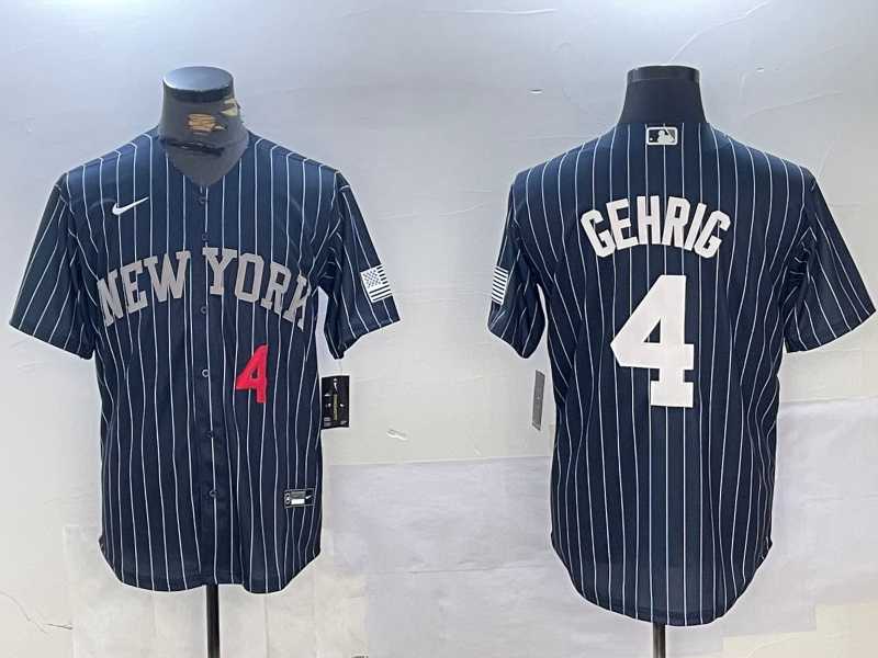 Men's New York Yankees #4 Lou Gehrig Navy Pinstripe Fashion Cool Base Jerseys,We sell and wholesale Men's New York Yankees #4 Lou Gehrig Navy Pinstripe Fashion Cool Base Jerseys on line form chian!